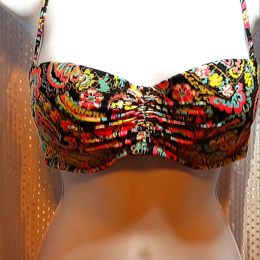 Victoria's Secret Bikini Top, Push Up Swimsuit Bathing Suit, Gold, Pink, Black